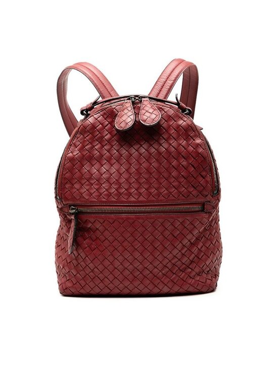 Bottega Veneta Intrecciato Backpack Wine Red Leather main image 4